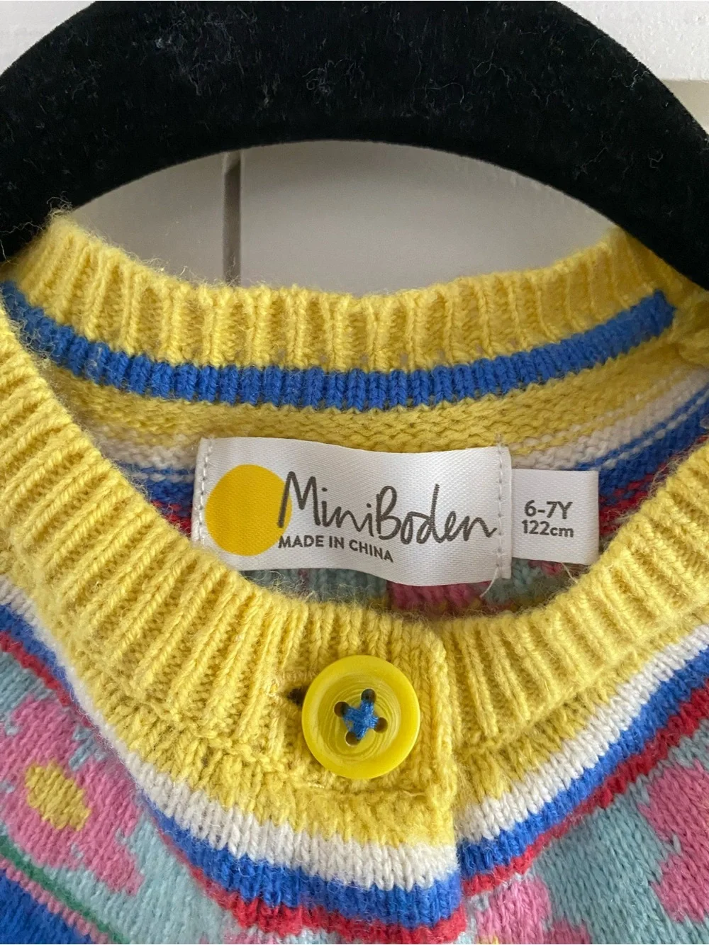 Mini Boden Yellow Duck Cardigan Sweater